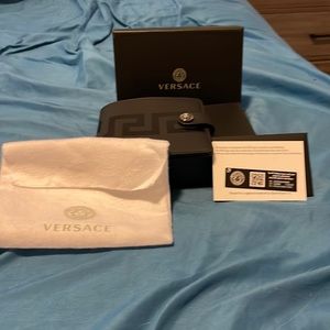 Mens Black .Versace greca wallet. NWOT.